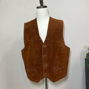 Vintage Brown Suede Men's Vest